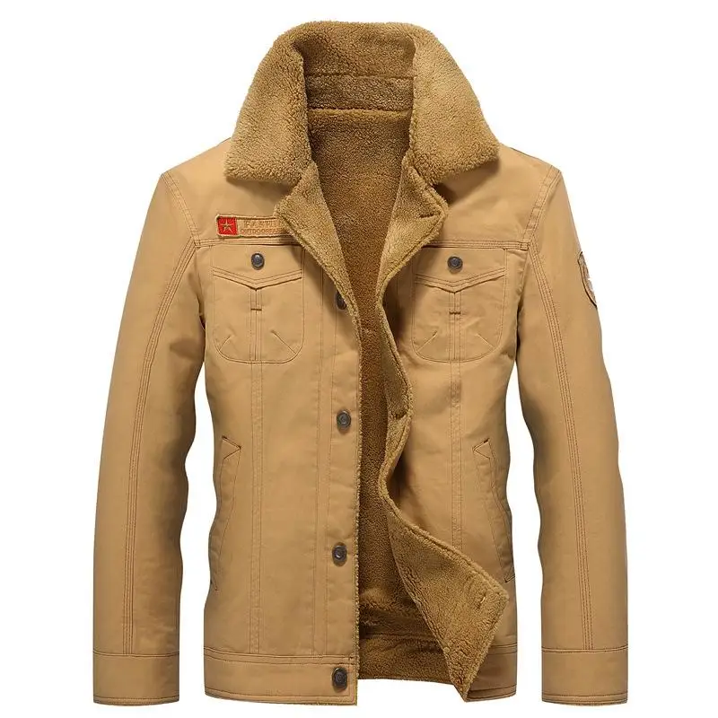 BLOUSON MILITAIRE AVEC FOURRURE BEIGE – Image 3